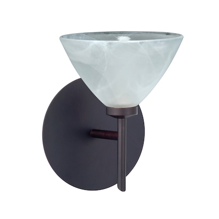 Besa Lighting Domi Mini Sconce, Marble, Bronze Finish, 1x5W LED 1SW-174352-LED-BR